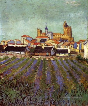 Vue de Saintes Maries Vincent van Gogh Peinture à l'huile